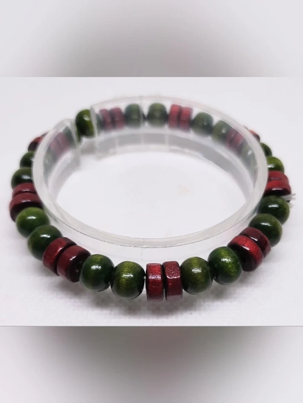 Men's Bracelet Beaded‎ Beads Green Red New Jewelry G11